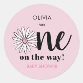 Adesivo Redondo Modern Girls Chá de fraldas Daisy Floral