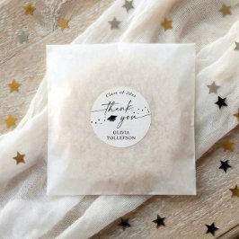 Adesivo Redondo Modern Handwriting 2026 Graduation Thank You Favor