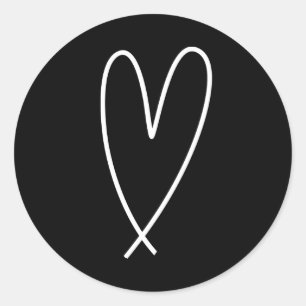 Adesivo Redondo Modern Hearts Preto e Branco Chuveiro de Noiva Min