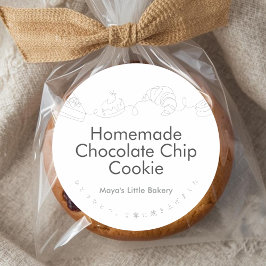 Adesivo Redondo Modern Line Art Bakery Product Name