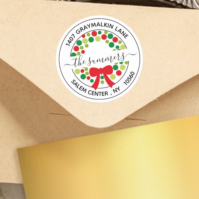 Adesivo Redondo Modern Manuscrito Calliografia Endereço de Natal (Criador carregado)