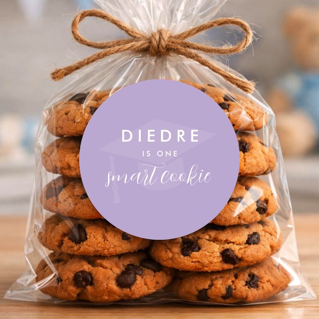 Adesivo Redondo Modern Minimal One Smart Cookie Graduation Party (Criador carregado)