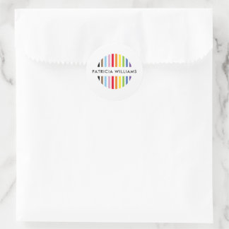 Adesivo Redondo MODERN MINIMAL stripe logo rainbow pride LGBTQ