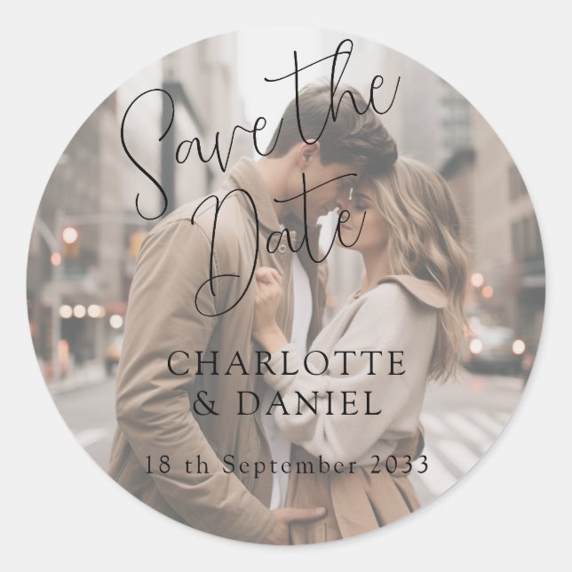 Adesivo Redondo Modern, Minimal, Typography, 1 Photo (Frente)