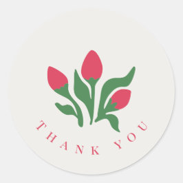Adesivo Redondo Modern Minimalist Business Thank You Custom Floral