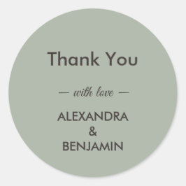 Adesivo Redondo Modern Minimalist Wedding | Sage Green Timeless