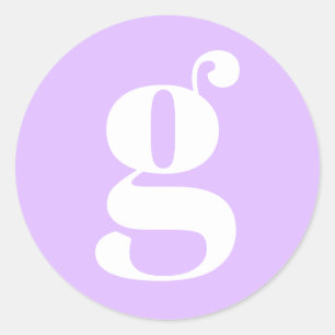 Adesivo Redondo Modern Monograma - Letra Inicial Lavanda Pastel