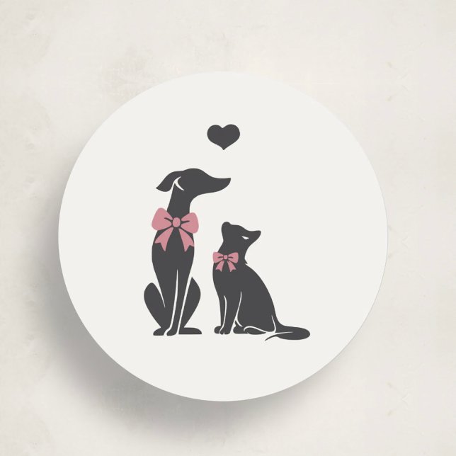 Adesivo Redondo Modern Neutral Pet Sitter Sticker (Criador carregado)
