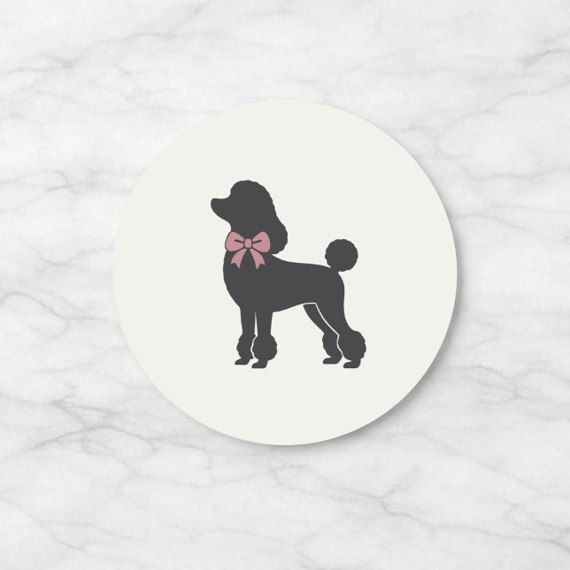 Adesivo Redondo Modern Neutral Poodle Seal Sticker (Criador carregado)