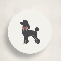 Adesivo Redondo Modern Neutral Poodle Seal Sticker
