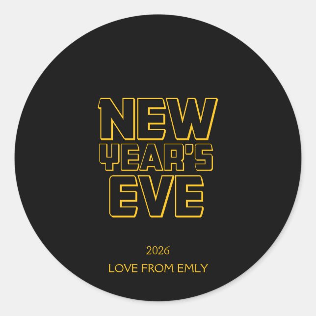 Adesivo Redondo Modern New Year’s Eve Party  (Frente)