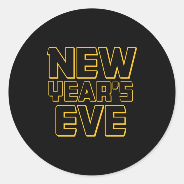 Adesivo Redondo Modern New Year's Eve Party  (Frente)
