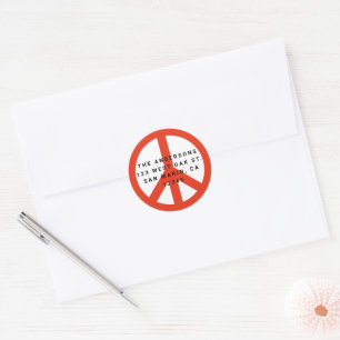 Adesivo Redondo Modern Peace Love Christmas Return Address