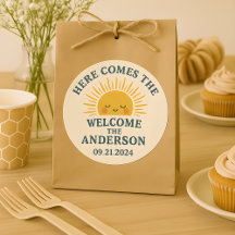 Modern Retro Baby Shower Customizable Sticker