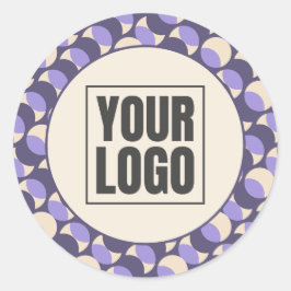 Adesivo Redondo Modern Retro Lavender Geometric Sticker