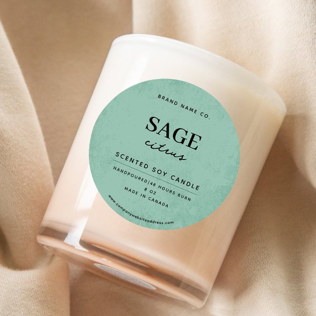 Adesivo Redondo Modern Sage Green Rustic (Criador carregado)