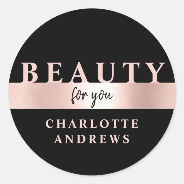 Adesivo Redondo Modern Salon Rosegold (Frente)