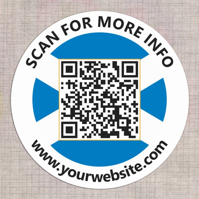 Adesivo Redondo Modern Scotland QR Code Stickers, Scottish Flag (Criador carregado)