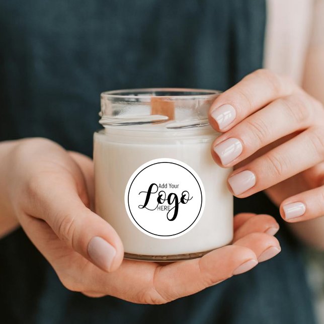 Adesivo Redondo Modern Simple Custom Logo Scented Candle | Profess (Criador carregado)