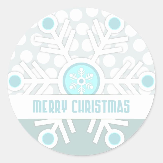 Adesivo Redondo Modern Snowflake Felry Natal (Frente)