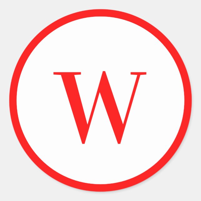 Adesivo Redondo Modern Stylish Monogram Initial (Frente)