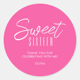 Adesivo Redondo Modern Sweet Sessenta garotas rosa quentes 16º obr