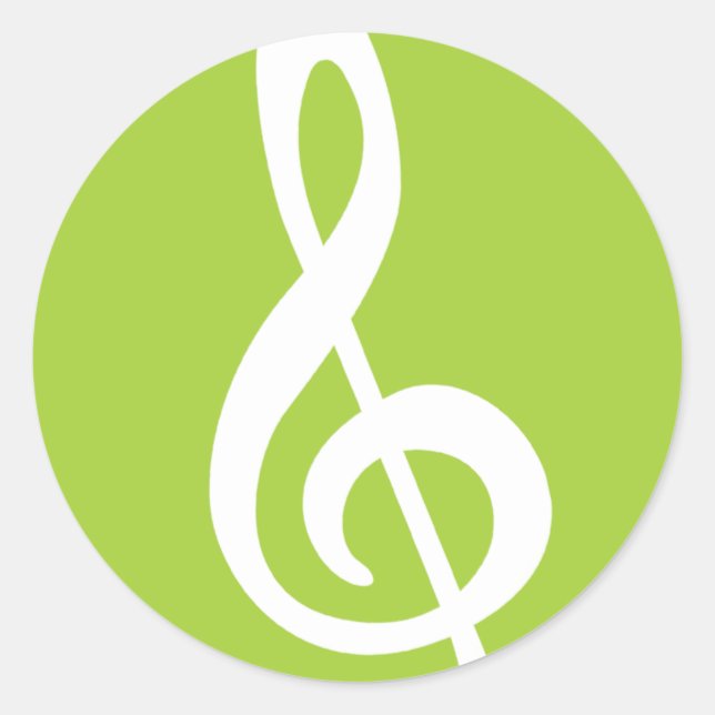 Adesivo Redondo Modern Treble Clef (Frente)