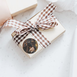 Adesivo Redondo Modern Trendy Christmas | Foto do Casal Romântico