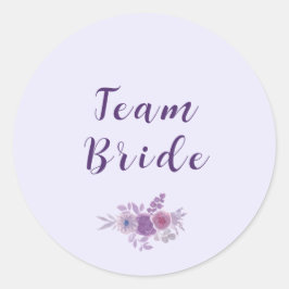 Adesivo Redondo Modern Watercolor Floral Team Bride Bridal Shower