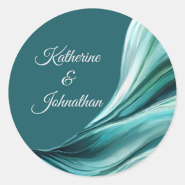 Adesivo Redondo Modern Wedding-Emerald Green-