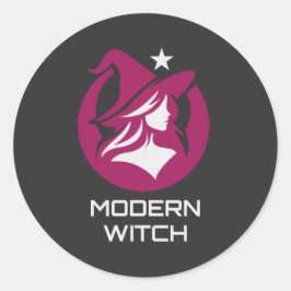Adesivo Redondo Modern Witch Pagan Magic
