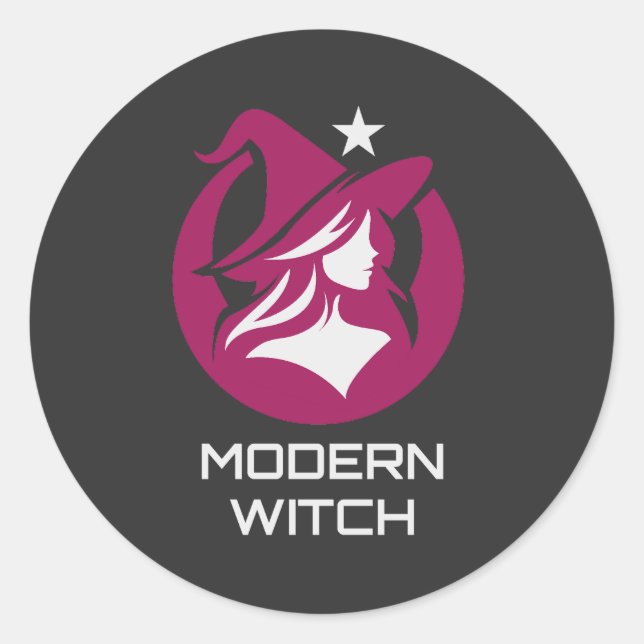 Adesivo Redondo Modern Witch Pagan Magic (Frente)
