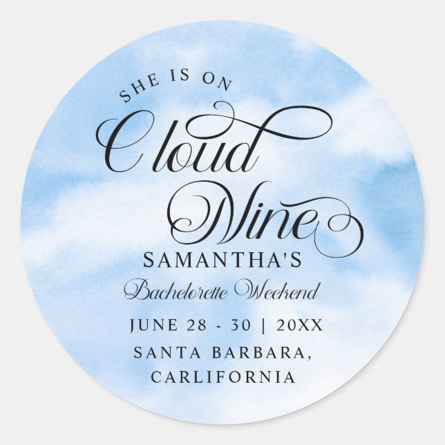 Adesivo Redondo Moderna Ela Está no Paraíso do Fim de Semana de So (Frente)