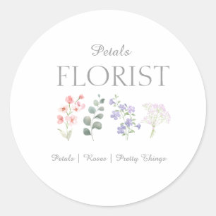 Adesivo Redondo Moderna Marca de Negócios de Florista de Boutique