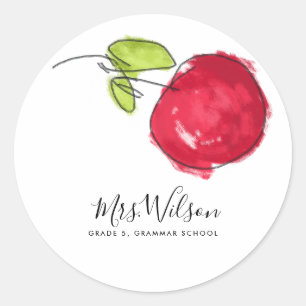 ADESIVO REDONDO MODERNA PROFESSORA DA ESCOLA PINTURA DE PETRÓLEO M