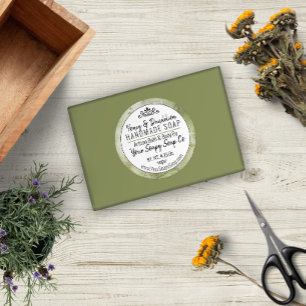 Adesivo Redondo Moderna Tipografia Molho de Sabão Feito À Manhã