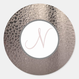 Adesivo Redondo Moderno Abstrato Glam Prata Rosa Bege Dourado Rose