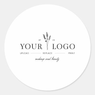 Adesivo Redondo Moderno Adicione Seu Logotipo Artista de Maquiagem