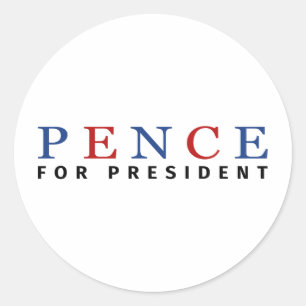 Adesivo Redondo Moderno Blue Red Mike Pence para Presidente