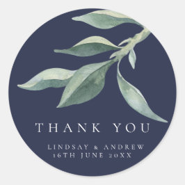 Adesivo Redondo Moderno Botânico Deixa Casamento Favorito Seal