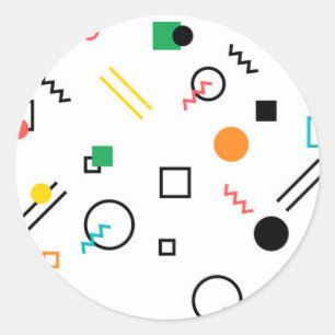 Adesivo Redondo Moderno, brincalhão, legal, na moda, Memphis