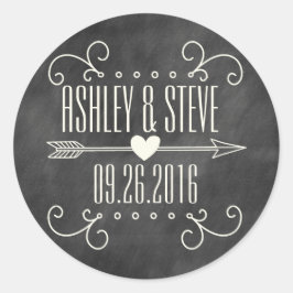 ADESIVO REDONDO MODERNO CHALKBOARD WEDDING STICKBOARD