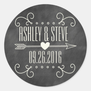 ADESIVO REDONDO MODERNO CHALKBOARD WEDDING STICKBOARD