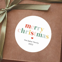 Adesivo Redondo Moderno Colorir Feliz Natal