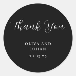 Adesivo Redondo Moderno e minimalista simples   Casamento Negro