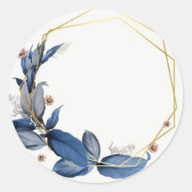 Moderno Elegante azul e Dourado 