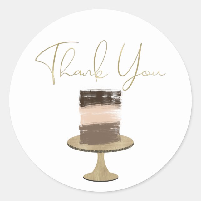 Adesivo Redondo Moderno Elegante de Bake de 3 Camadas (Frente)