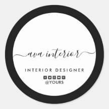 Moderno Elegante de Caligrafia B&W Social