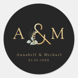 Adesivo Redondo Moderno, elegante eucalipto ampersand 