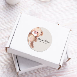 Adesivo Redondo Moderno elegante podemos esperar chá de fraldas